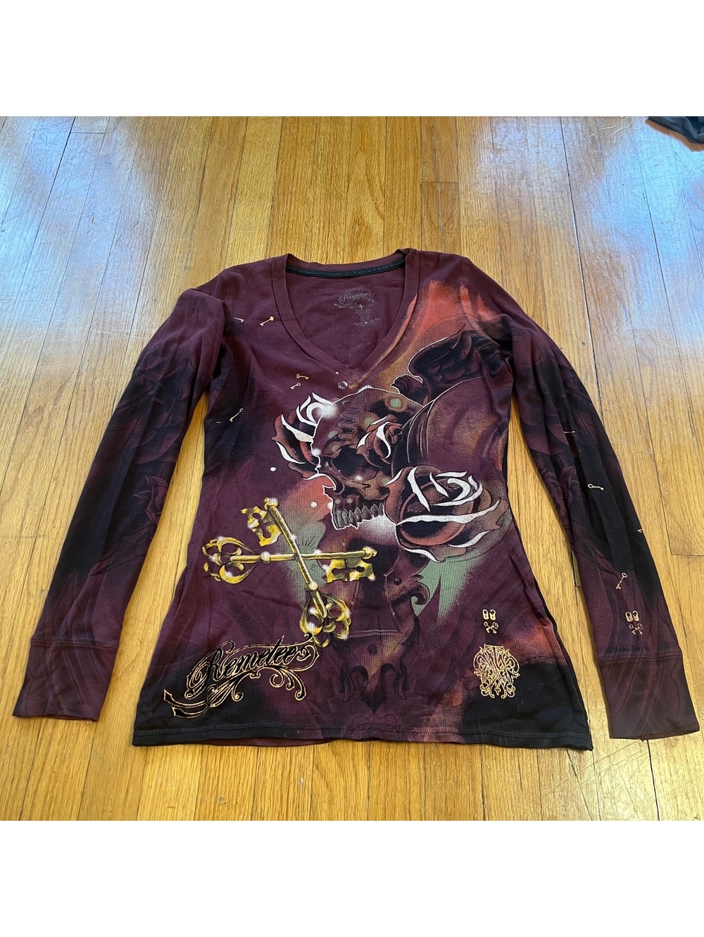 Y2K emo grunge graphic print long sleeve